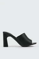 Ardene Block Heel Mule Sandals in Black | Size | Eco-Conscious