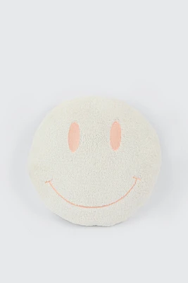 Ardene Kids Smiley Face Pillow in White