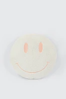 Ardene Kids Smiley Face Pillow in White