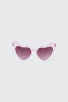 Ardene Kids Glitter Heart Shaped Cat Eye Sunglasses in Lilac