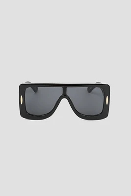 Ardene Oversized Flat Top Square Sunglasses in Black
