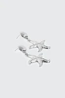 Ardene Starfish & Seashell Earrings in Silver | Stainless Steel
