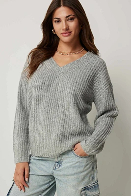Ardene Long V-Neck Sweater in | Size | Polyester