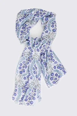 Ardene Floral Lightweight Scarf in Light Blue | Polyester