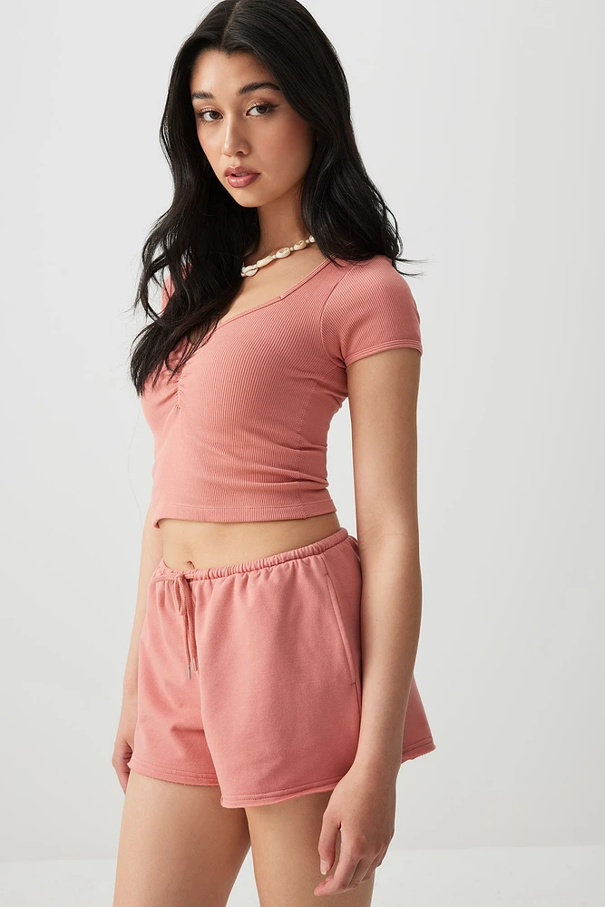 Ardene French Terry Shorts in | Size | Polyester/Cotton/Elastane