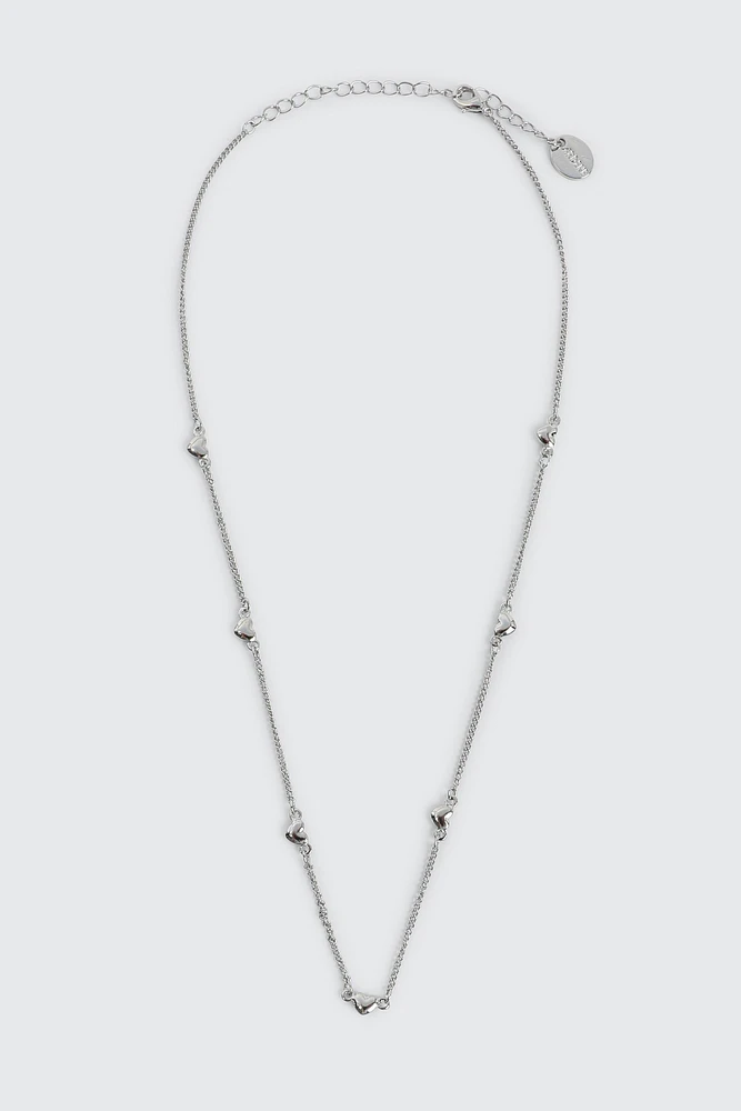 Ardene Mini Heart Necklace in Silver