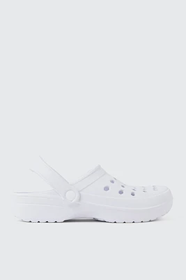 Ardene Slingback Clogs Sandals in White | Size