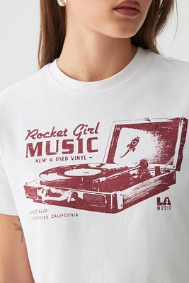 Ardene Graphic Crop T-Shirt in White | Size | 100% Cotton