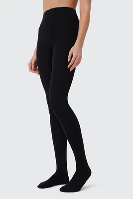 Ardene Fleece Lined Tights in Black | Size Large | Polyester/Nylon/Spandex | Fleece-Lined | Microfiber