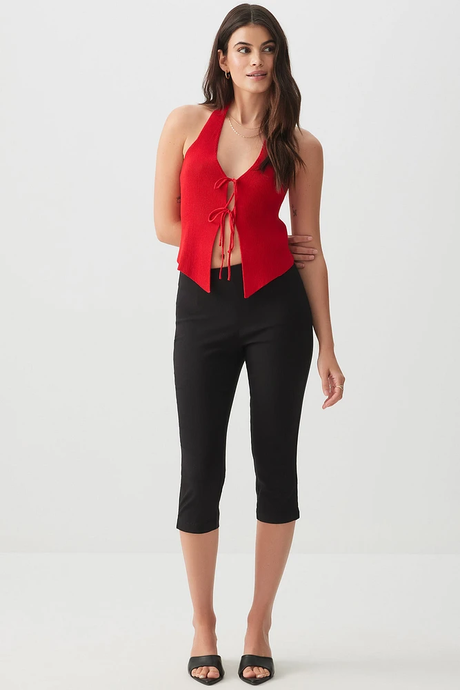 Ardene Plaid High Rise Capris in | Size | Rayon/Nylon/Spandex