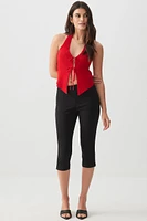 Ardene Plaid High Rise Capris in | Size | Rayon/Nylon/Spandex
