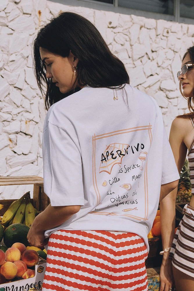 Ardene Oversized Graphic T-Shirt in White | Size | 100% Cotton