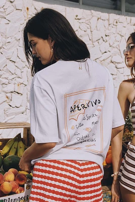 Ardene Oversized Graphic T-Shirt in White | Size | 100% Cotton