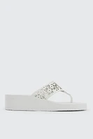 Ardene Floral Cutout Wedge Flip-Flops Sandals in | Size | Eco-Conscious