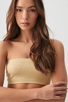 Ardene Seamless Bandeau in Beige | Size Small | Nylon/Spandex