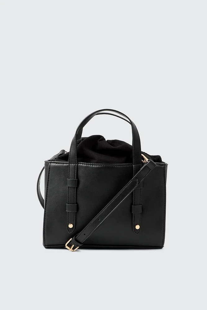 Ardene Drawstring Tote Bag in Black | Polyester | Eco-Conscious