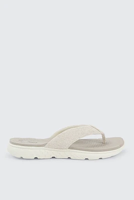 Ardene Sporty Flip-Flops Sandals in Beige | Size