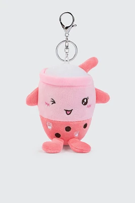 Ardene Plushie Milkshake Charm in Light Pink