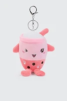 Ardene Plushie Milkshake Charm in Light Pink
