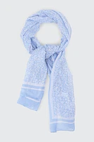 Ardene Floral Lightweight Scarf in Light Blue | 100% Viscose
