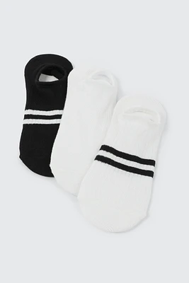 Ardene 3-Pack Striped Shoe Liners | Polyester/Spandex