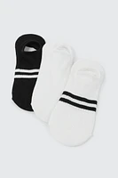 Ardene 3-Pack Striped Shoe Liners | Polyester/Spandex
