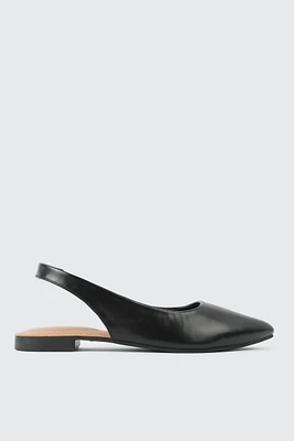 Ardene Pointed Toe Slingback Flats in | Size | Faux Leather | Eco-Conscious