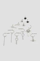 Ardene 6-Pack Assorted Hoop & Stud Earrings in Silver | Stainless Steel