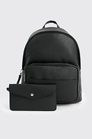 Ardene Faux Leather Backpack in Black | 100% Recycled Polyester/Faux Leather | Eco-Conscious
