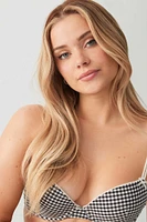 Ardene Gingham Push Up Bra in | Size | Polyester/Nylon/Elastane