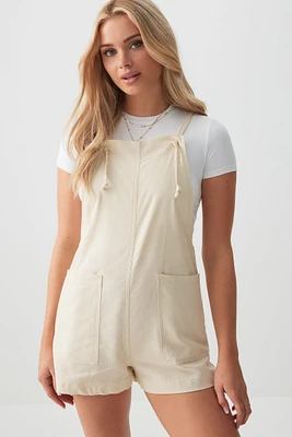 Ardene Linen Blend Shortall in Beige | Size | Cotton/Viscose