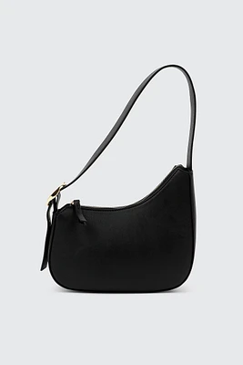 Ardene Asymmetrical Baguette Bag in Black | 100% Recycled Polyester | Eco-Conscious