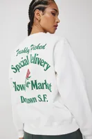 Ardene Graphic Crew Neck Sweatshirt in White | Size | Polyester/Cotton | Fleece-Lined