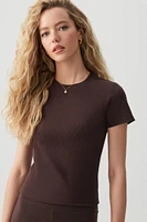 Ardene Fitted Crew Neck T-Shirt in | Size | Cotton/Elastane