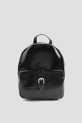 Ardene Small Backpack in Black | Faux Leather/Polyester
