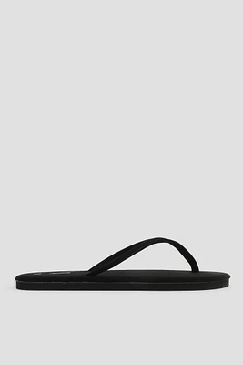 Ardene Faux Suede Flip-Flops Sandals in Black | Size
