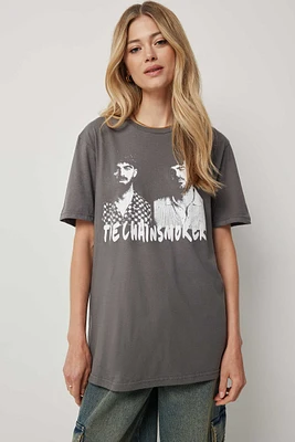 Ardene The Chainsmokers T-Shirt in Grey | Size Small | 100% Cotton