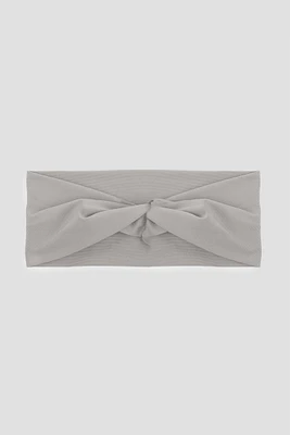 Ardene Knotted Headwrap in Grey | Polyester
