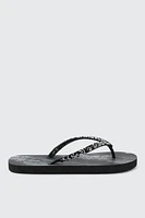 Ardene Marble Print Flip-Flops with Glitters Sandals in | Size | Eco-Conscious