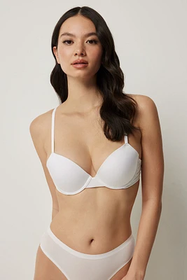 Ardene Microfiber Push Up Bra in White | Size | Nylon/Spandex