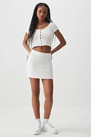 Ardene Crochet Mini Skirt in White | Size | 100% Cotton