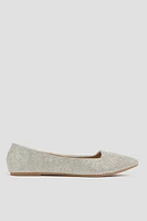 Ardene Pointy Toe Ballet Flats in Gold | Size 6 | Faux Leather