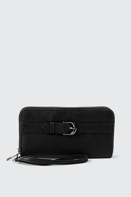 Ardene Accordion Wallet with Belt Strap in Black | 100% Recycled Polyester | Eco-Conscious
