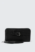 Ardene Accordion Wallet with Belt Strap in Black | 100% Recycled Polyester | Eco-Conscious