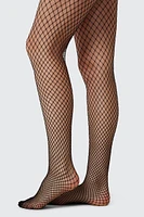 Ardene Medium Hole Fishnet Tights in Black | Size 28 | Nylon/Spandex