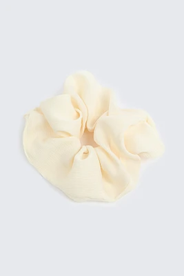 Ardene XL Satin Scrunchie in White | Polyester/Elastane