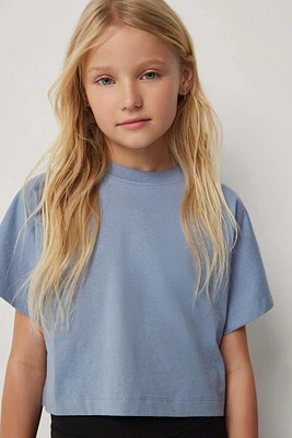 Ardene Kids Dolman T-Shirt in Medium Blue | Size Large | 100% Cotton