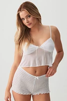Ardene Mesh Bloomer Shorts in White | Size Small | Polyester/Spandex | Eco-Conscious