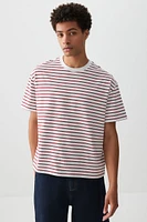 Ardene Man Printed Boxy T-Shirt For Men in Red | Size | 100% Cotton