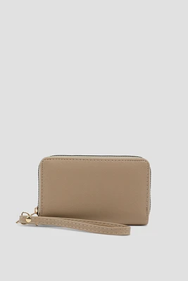 Ardene Small Accordion Wallet in Beige | Faux Leather/Polyester